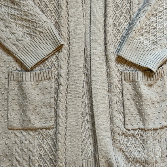 Women's Taupe Knit Cardigan Sweater - Picture 3 of 4